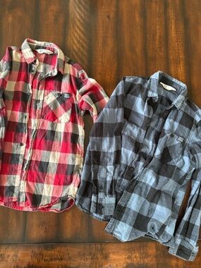 H&M kids Flannel Shirts Red Plaid & Blue Plaid